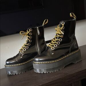 Black Platform Combat Boots